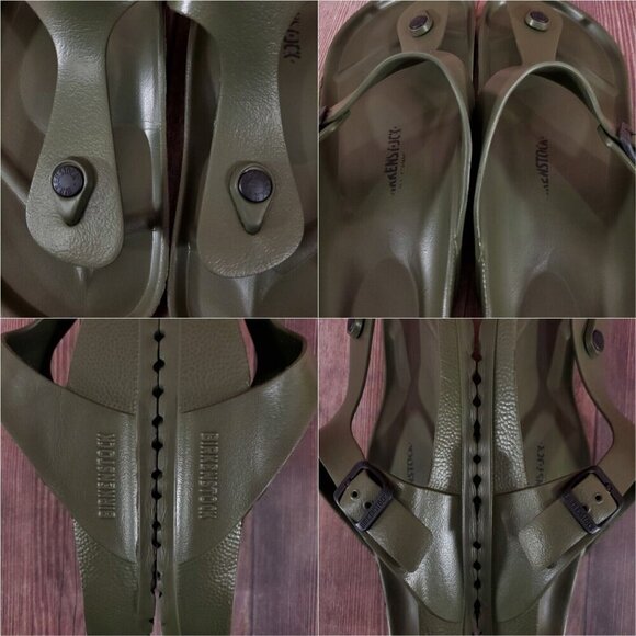 *READ* Birkenstock Mens 45 US 12 Gizeh Essentials Eva Khaki Flip Flops Sandals - Picture 9 of 13